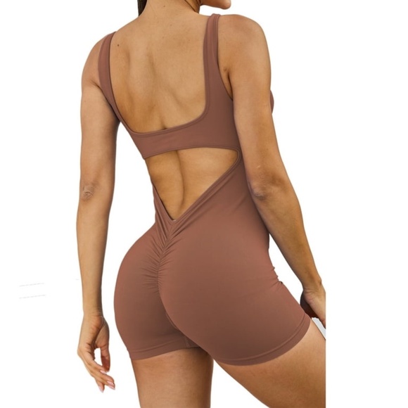 Workout V Back Scrunch Yoga Romper Size XL - Picture 1 of 7